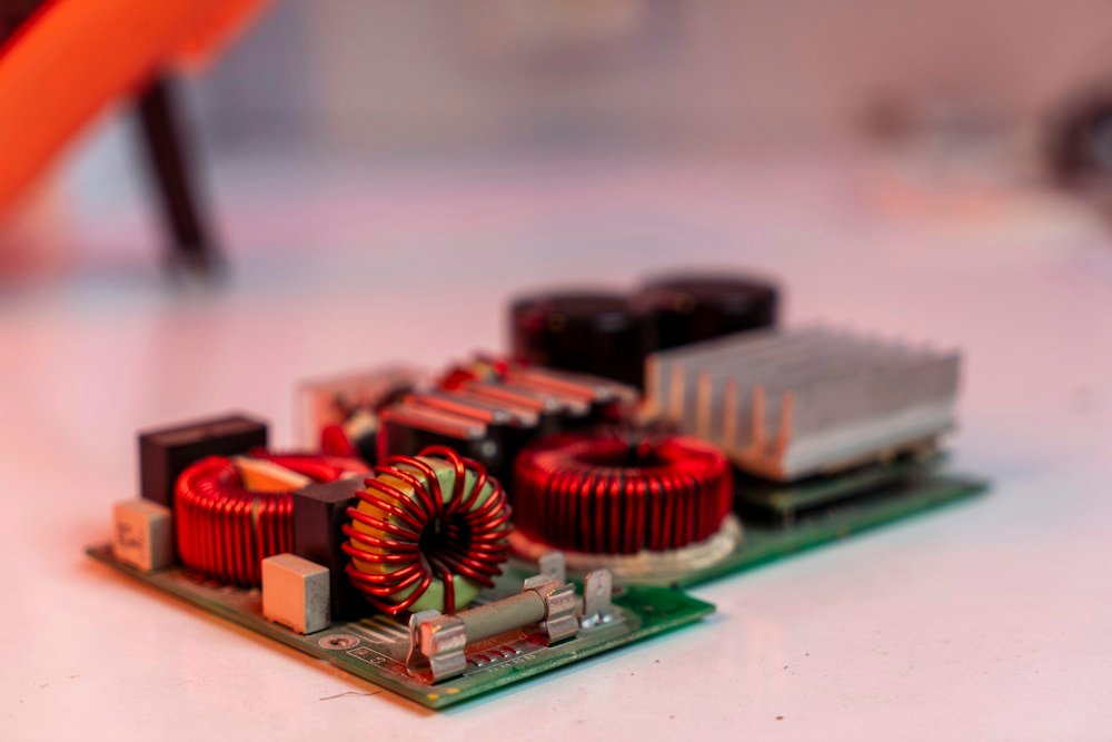 Electronic components on a circuit board